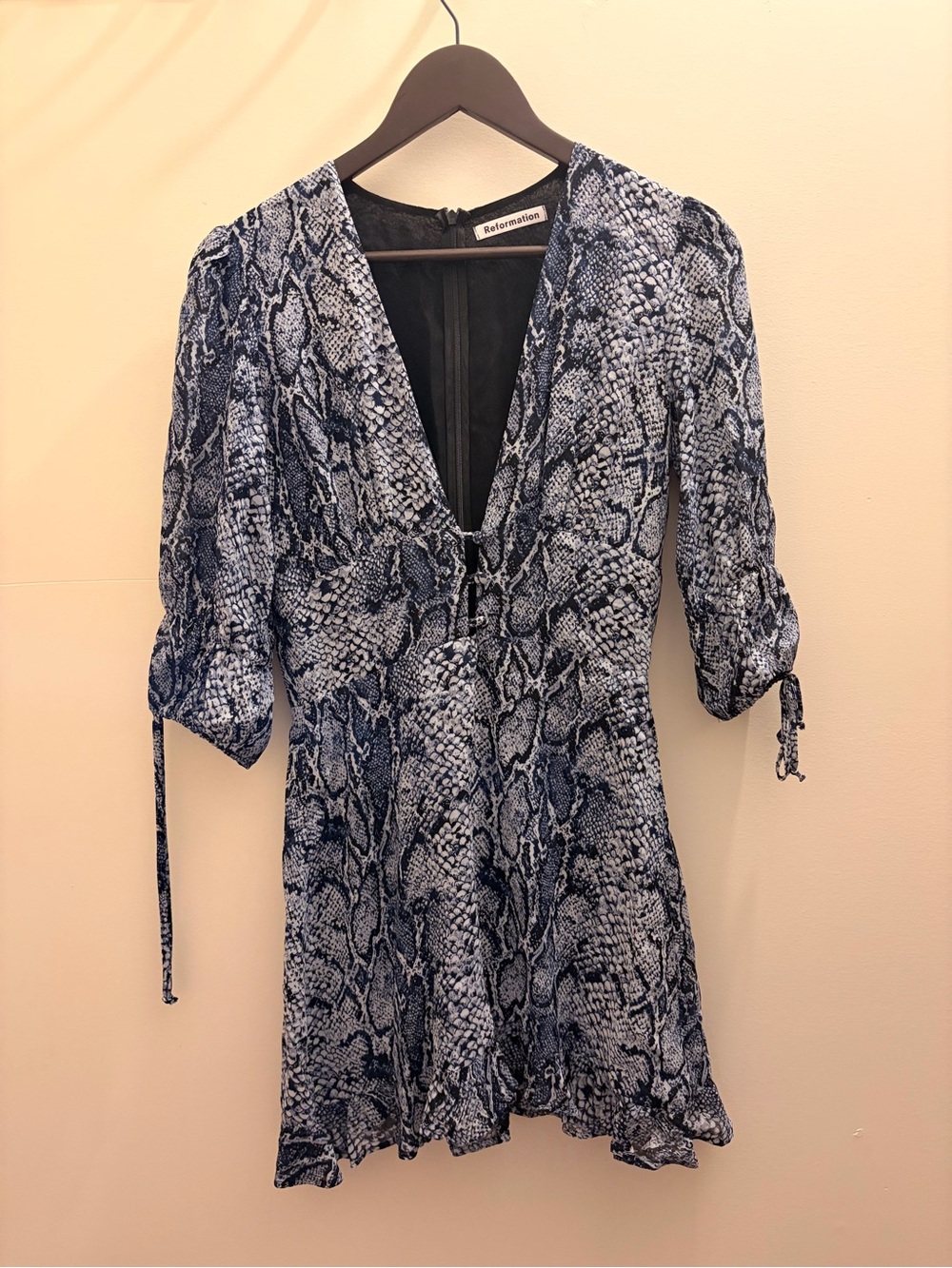 Reformation Laurelei Snake-Print Mini Dress